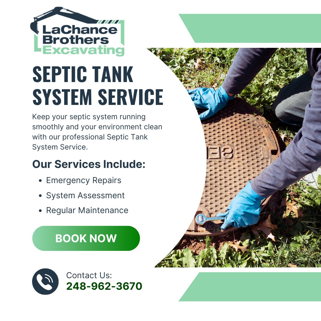 📢 Attention homeowners! Don't let septic system issues catch you off guard. Schedule a full inspection—including tank pumping—with LaChance Brothers Excavating. Call (248) 962-3670 today! lachancebrothers.com/services/septi… #septictankpumping #septiccleaning