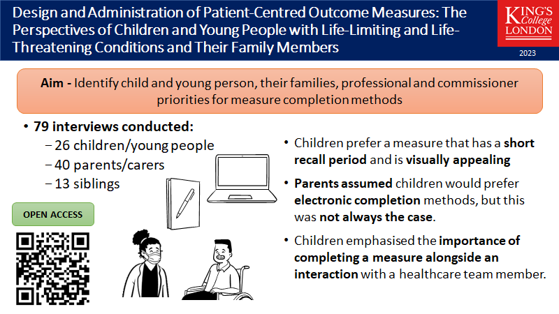 How do #children and #YoungPeople with #LifeLimiting conditions want to participate in self-reporting on their own #health outcomes? @LucyCoombes7 led a qualitative interview study to find out #pedpc. Full article: doi.org/10.1007/s40271…