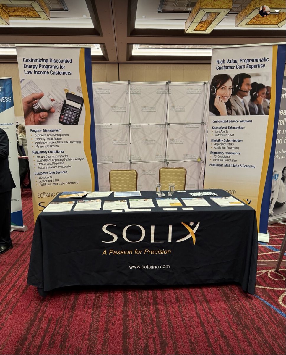 SolixInc's tweet photo. Solix is in Atlantic City for the #ReNewJerseyBusiness Summit and Expo. Stop by our  Booth 22  &amp;  learn more about how we are helping clients achieve success! 

#newjersey #newjerseybusiness #atlanticcity #njchamber #customercare #bpo #eligibility #consulting #compliance https://t.co/l76hdY3LSI