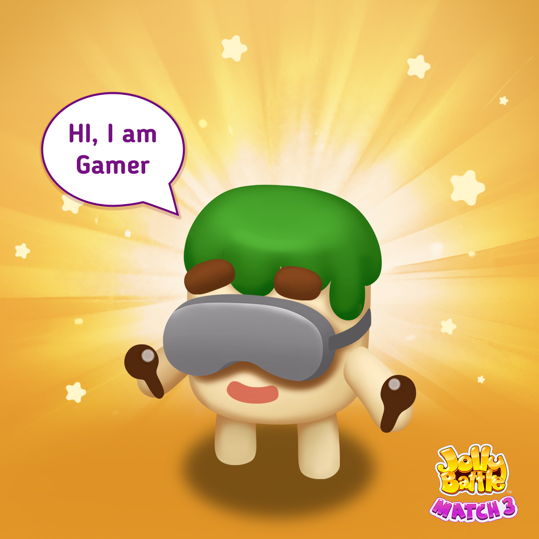 😍 Meet one of our cute 2D characters living in Jolly Match by Jolly Battle - Gamer. 📱 It is a 2D gamer character art illustration of a citizen for mobile app game. ➡️ Play the game to meet more characters and have fun! jollybattlematch3.page.link/jmTw #indiedev #indiegame…