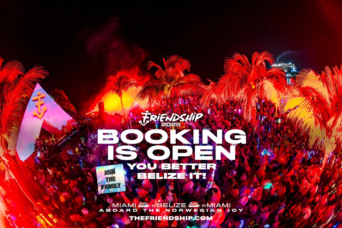 It’s time to lock in. General booking is now open for Friendship 2025. Your Friendship Family is waiting... 🛳️$250 Deposit and you’re in! 🛳️9 Month Payment Plans available if you start today ⚓️Miami ➡️ Belize ➡️Miami ⚓️Feb 21-26, 2025 ⚓️ Norwegian Joy Tell all ur friends...