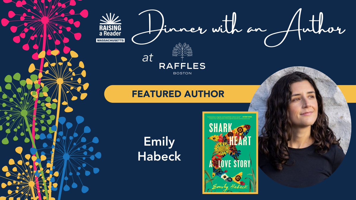 Our Dinner with an Author gala on 5/16 at @raffleshotels #Boston is selling out quickly. We're featuring many outstanding authors , including new author @EmilyHabeck and her award-winning debut book - Shark Heart. Learn more: bit.ly/RARDWA2024. #BostonEvents #AuthorEvents