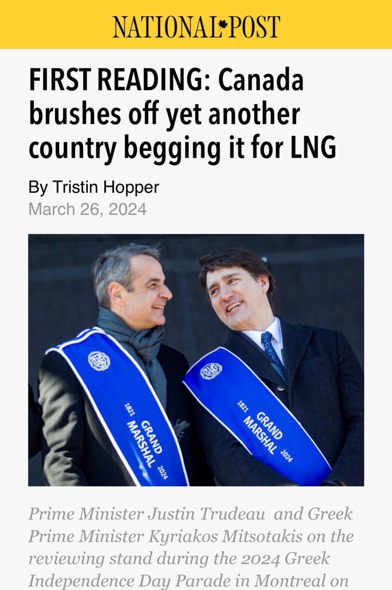 BrianJeanAB's tweet photo. From @ShannonStubbsMP “In under 200 days the US built 7 LNG terminals and Germany built an import facility. After 8 years of Justin Trudeau, 18 LNG projects have been proposed in Canada, only THREE have been approved, and only ONE is under construction – which was approved by the previous Conservative government and the Liberals still delayed after they formed government. 

Today, Canada still doesn’t export any LNG, despite being the 5th largest natural gas producer in the world. Instead, Canada’s G7 partners and allies around the world have been forced to sign multimillion dollar deals with Qatar, where the leader of Hamas, a terrorist organization, lives.

The world wants and needs Canadian LNG, but the NDP-Liberals keep pushing back against it, forcing countries like Japan, Germany, France, and now Greece to import LNG from dictators and despots.

Conservatives will always put Canada's natural resources sector and workers first, bring costs and red tape down, and project approvals up. We will stand with our energy industry and deliver Canadian energy to the world!”