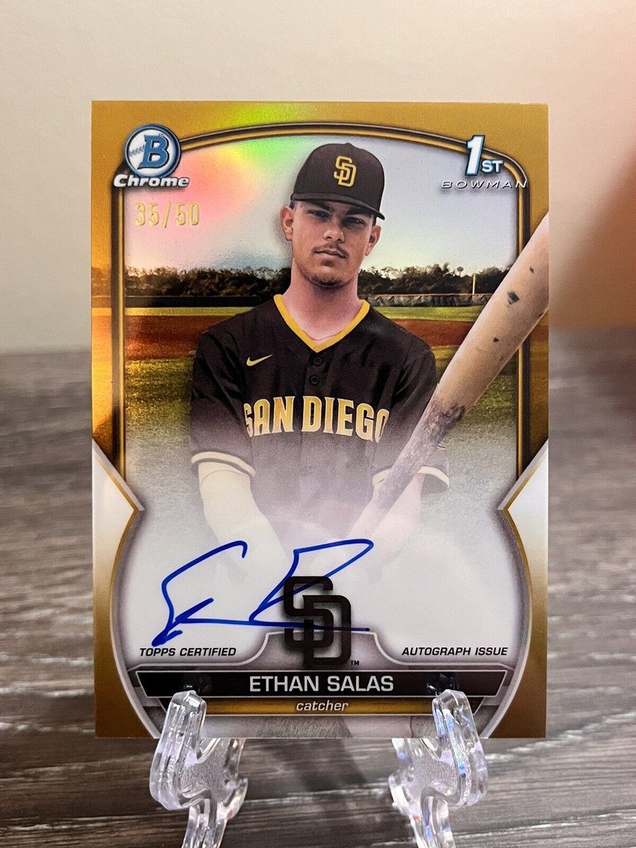 RealLifeRefs's tweet image. Hey @TheHobby247...what do we think about this kid?
2023 Bowman Chrome ETHAN SALAS GOLD Auto 35/50 - 1ST BOWMAN - PADRES
#thehobby #TheHobbyFamily