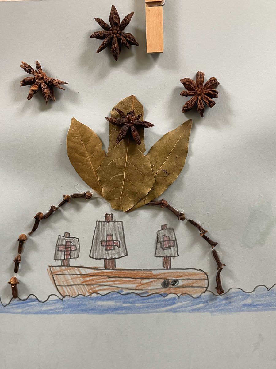 Kindergarten students at Vero Beach Elementary, The Moonshot School, learned about the rich history of the spice trade while making unique “spice art.” @verobeachelem