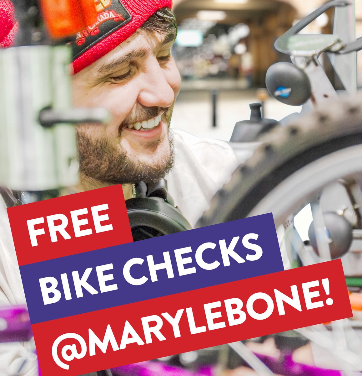 Travelling with a bike to/through #Marylebone station tomorrow or Thurs? Get it checked over for FREE, with our awesome team of mechanics! We'll posted outside the main doors (with all the gear), 7:30am-10:30am. In association with @chilternrailway, @BakerStreetQ & @GroundworkLON