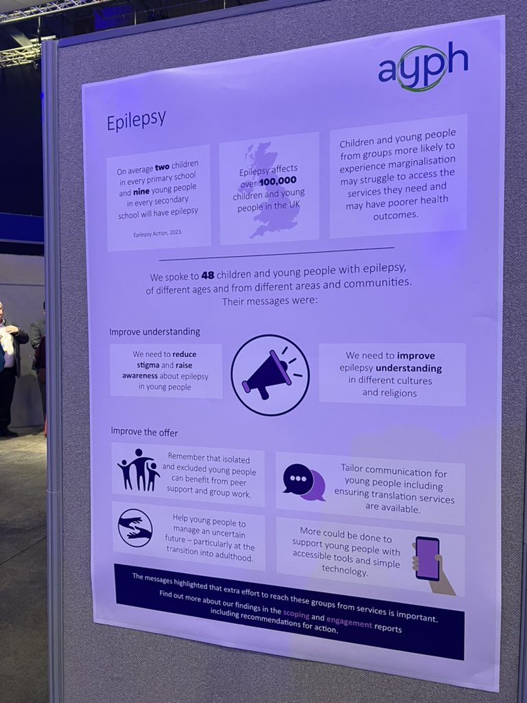 Check out Emma Rigby and @AYPHcharity presenting at the RCPCH Conference on two engagement projects with CYP with epilepsy and type 1 diabetes @NPDA_RCPCH #RCPCH2024