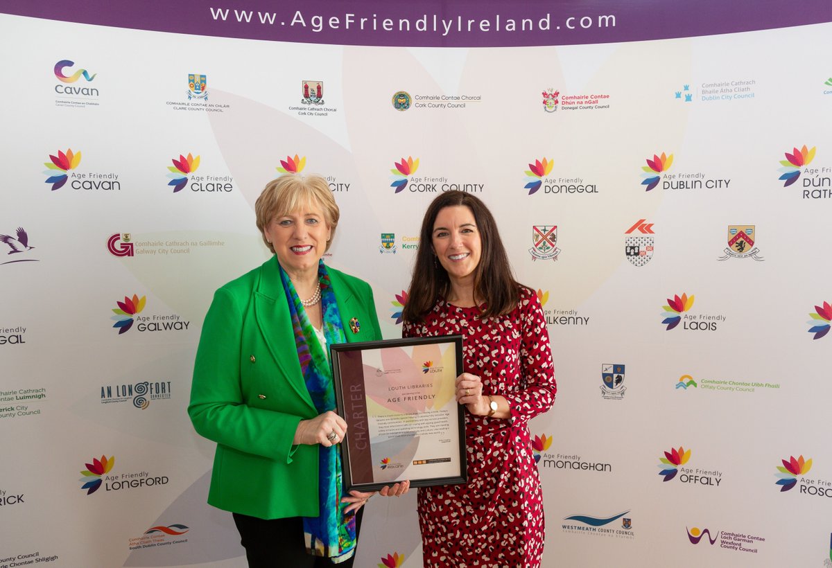 Congratulations to @LouthLibraries on their recent @AgeFriendlyIrl award all 5 branch libraries have an Age Friendly staff champion to run a wide range of programmes throughout the year to cater for the needs of older people buff.ly/3TBsyRr #AgeFriendlyLouth #Community