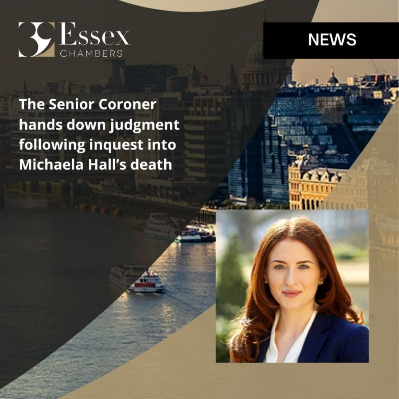 Senior Coroner for Cornwall makes a number of critical findings against various state agencies after the domestic homicide of Michaela Hall. @ScarlettM_39 acted for Michaela’s bereaved family, instructed by Corey Smith @HCCSolicitors. See our full post: 39essex.com/information-hu…