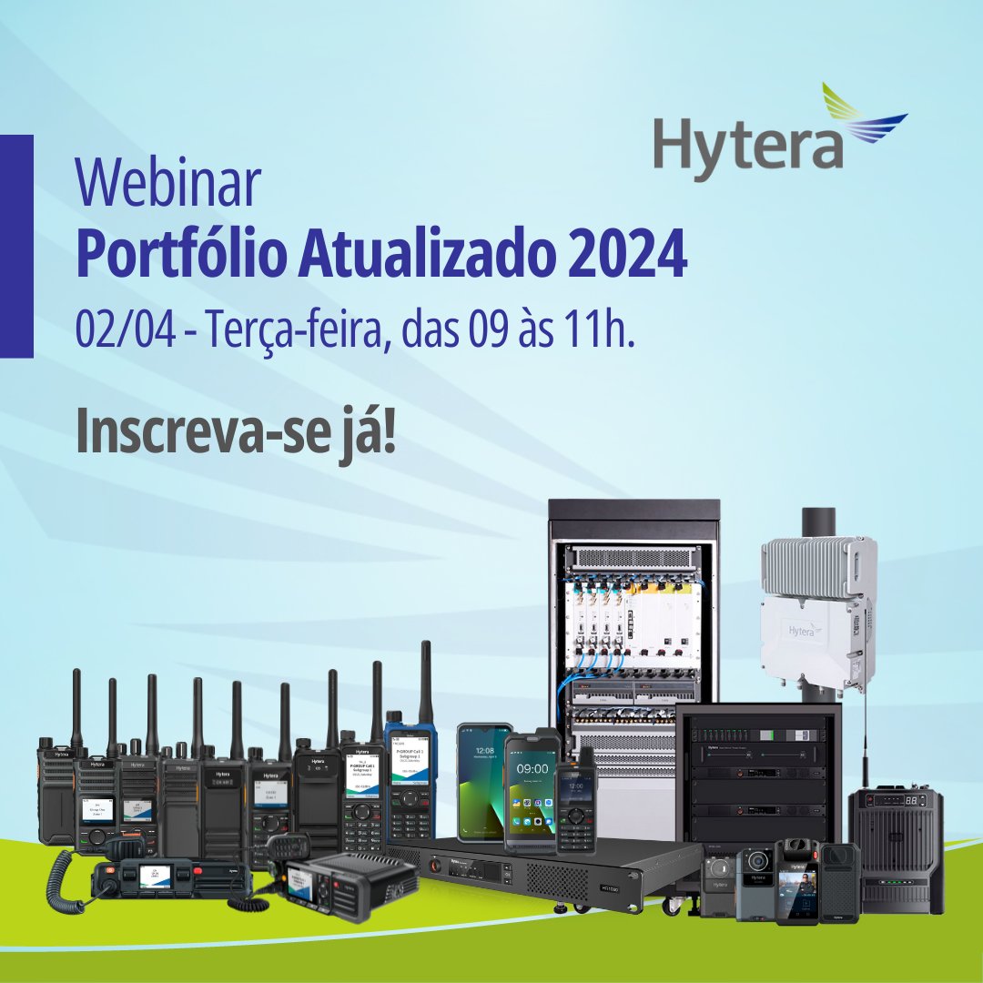 HyteraBrasil's tweet photo. Prepare-se para uma verdadeira imersão no universo Hytera! Junte-se a nós para treinamento sobre o portfólio completo Hytera 2024!
Vamos apresentar em detalhes produtos e soluções de comunicação profissional.
LINK DE INSCRIÇÃO: 
https://t.co/EwysdNoux5 https://t.co/dufVHQbX3Q