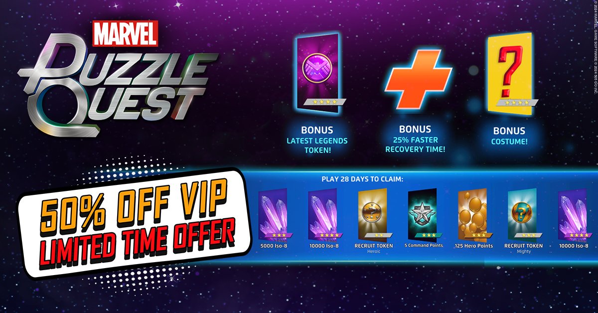 Attention Agents, grab VIP for 50% off!! Instantly unlock an epic costume and upgrade to the ultimate MPQ experience for 28 days of premium rewards today!