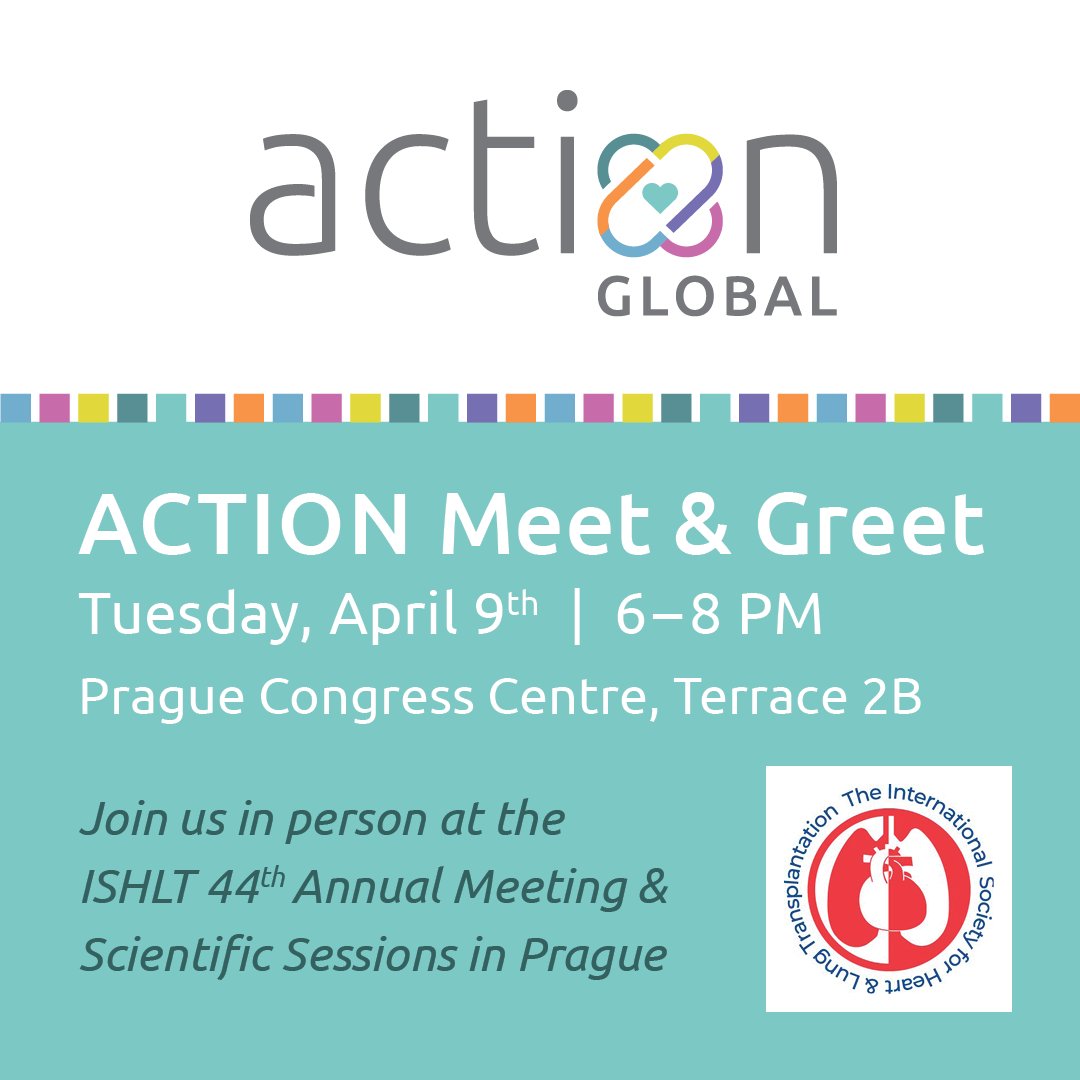 Join ACTION at the @ISHLT 44th Annual Meeting & Scientific Sessions in Prague! Network with fellow ACTION members and meet potential new members from around the world on 4/9 between 6-8pm. RSVP today bit.ly/4a9DDQv!