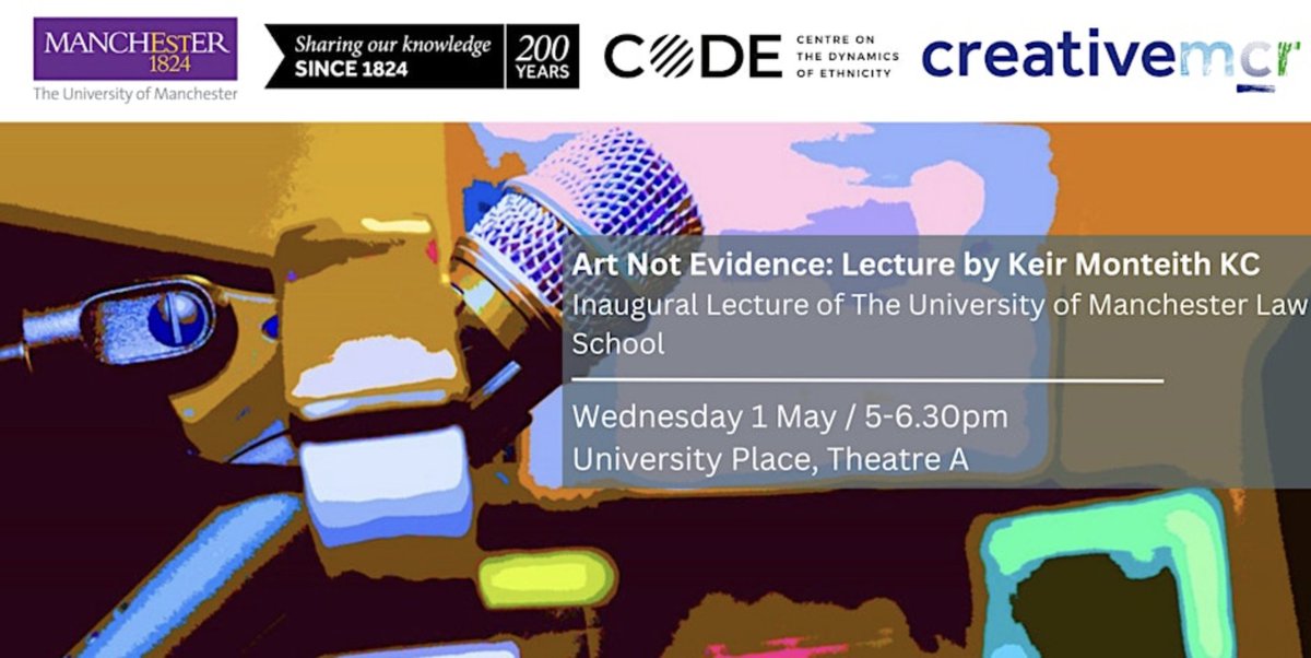 📍MANCHESTER 📍

Our very own Keir Monteith KC gives his inaugural lecture at The University of Manchester on May 1st ‼️ Get your free tickets now, we’re looking forward to meeting you all there

eventbrite.co.uk/e/art-not-evid…