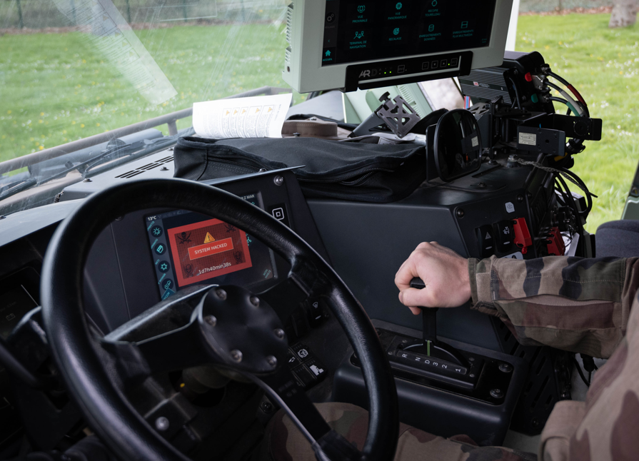 ComcyberFR's tweet photo. Une simulation d’attaque cyber sur un Griffon de l’@armeedeterre s’est déroulée à Satory dans le cadre de l’exercice #DEFNET2024.
Objectif : entraîner la chaîne de commandement et un groupe d’intervention cyber (GIC) afin d’apporter une réponse face à une cyberattaque. https://t.co/uNl2IcZMyC