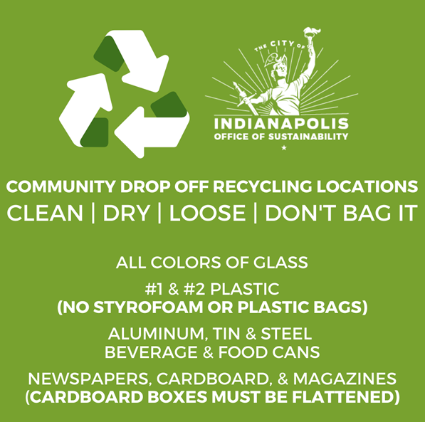 IndyGIPC's tweet photo. Attention Indy Residents: Indy DPW has announced the removal of the community recycling drop-off site at the former location of John Marshall Community High School, 10101 E 38th Street. The closest recycling site to this address is at the Kroger located at 11101 Pendleton Pike. https://t.co/DdWBetxPgM