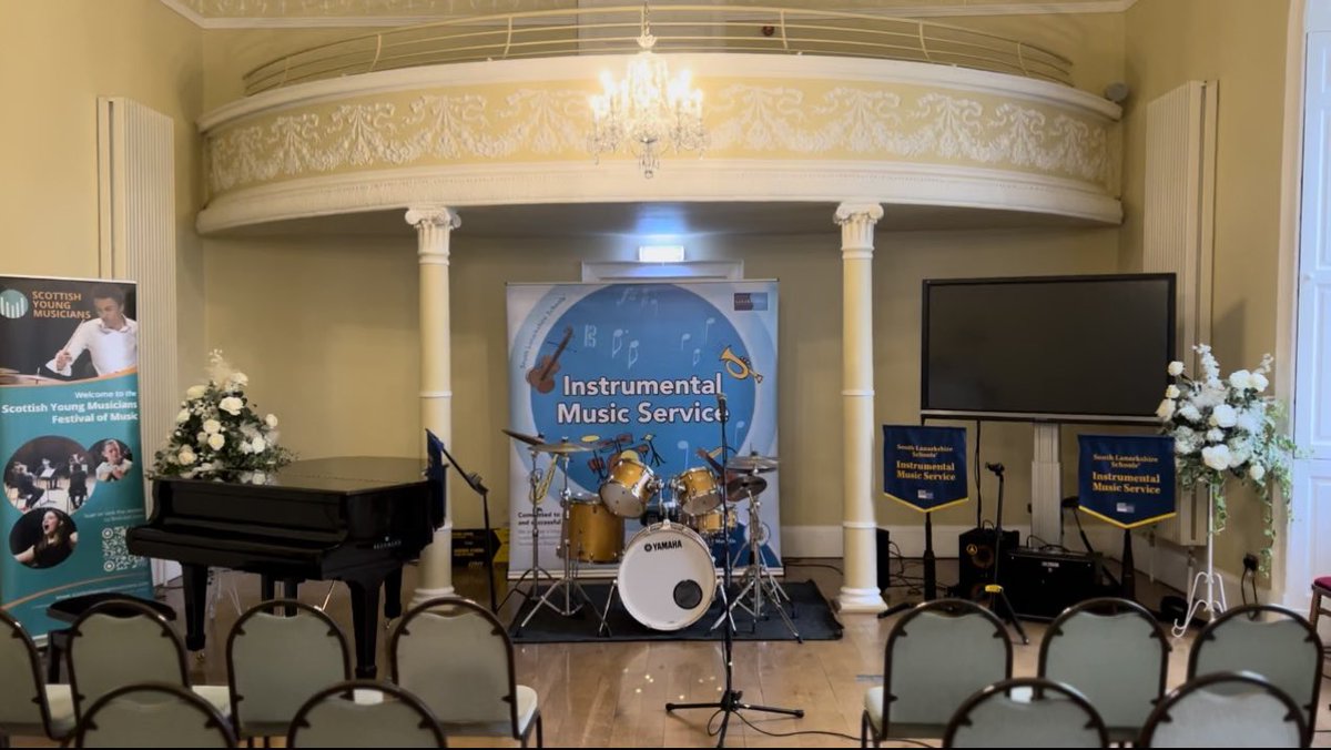 All set for tomorrow afternoon at the beautiful <a href="/SLLeisCulture/">SLLC (This page is monitored during office hours)</a> Low Parks Museum. Excited for our first live <a href="/SouthLanCouncil/">South Lanarkshire Council</a> Instrumental Music Service Young Musician of the Year. Good luck to all performers in their final preparations and get a good night’s sleep! <a href="/SYMusicians/">Scottish Young Musicians</a>