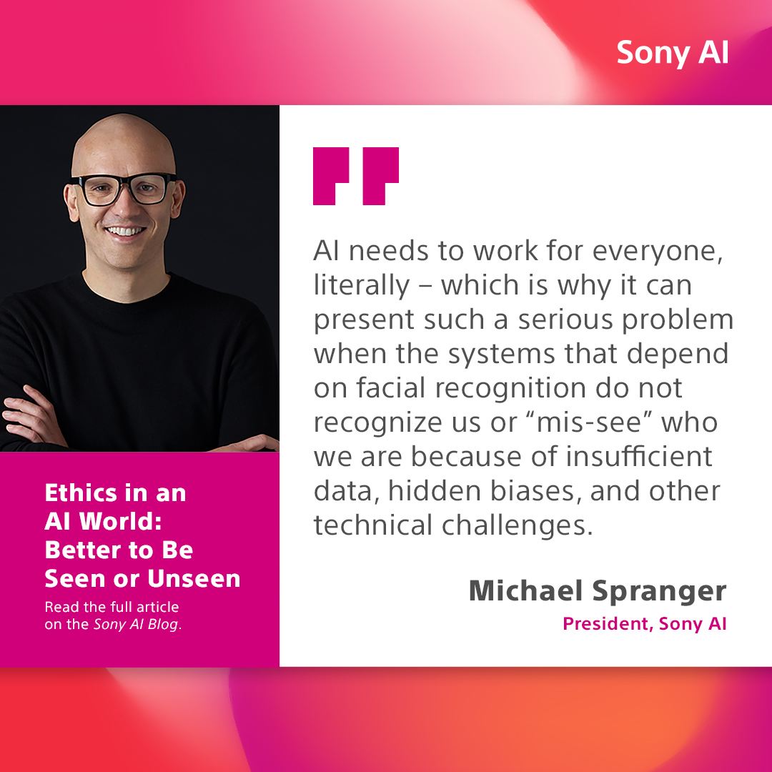 Missed our #SXSW chat? We dove into an AI dilemma 🤖: As facial recognition advances, we explore the balance between privacy 🛡️ & fair representation. Read all about it in our recent blog post bit.ly/4atUJsd! #SonyAI #AIethics #FacialRecognition