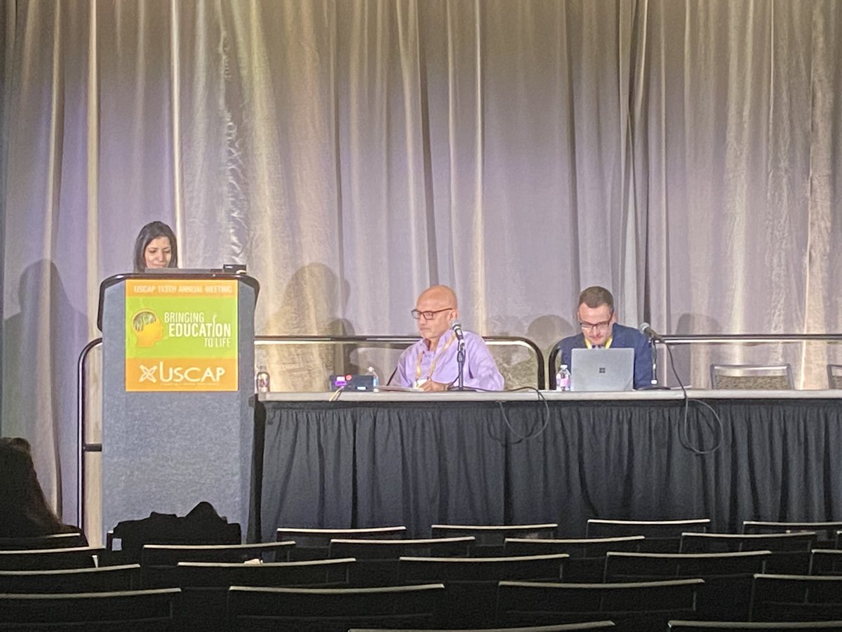 Dr Namrata Setia speaking on aberrant Her2 immunostain patterns in GE junction tumors in the GI platform session @UChicagoPath @nsetia5 #USCAP2024