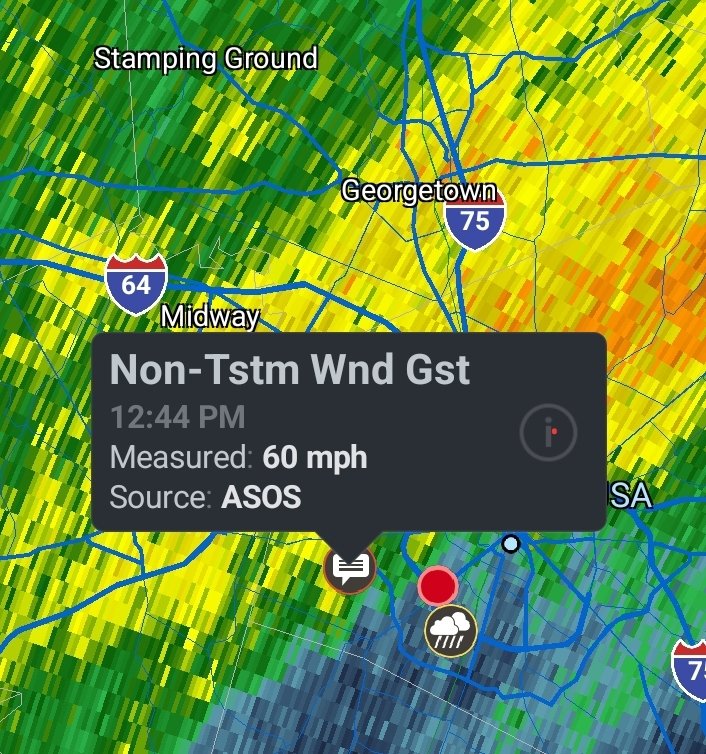 Pretty good gust here in Lexington! #KYwx