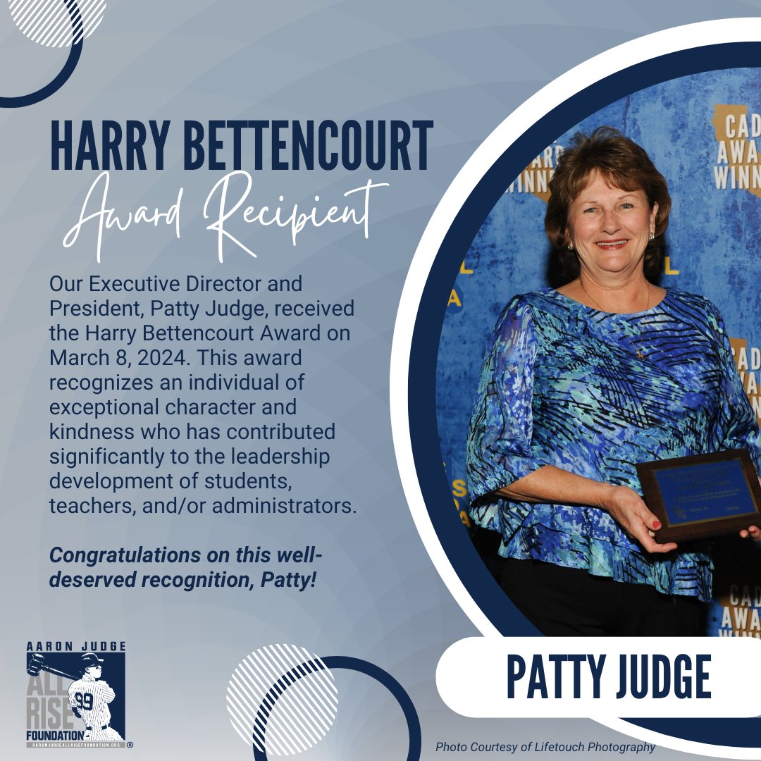 Celebrating our President, Patty Judge, who received the Harry Bettencourt Award at the California Activities Directors Association Annual Convention on Mar. 8th. She spent 33 yrs pursuing a passion to teach, w/ a heavy emphasis on student activities and leadership development.