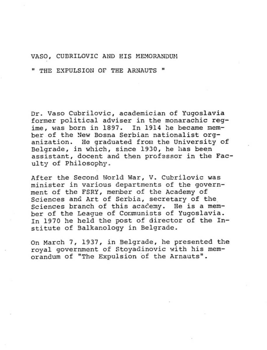 RedPoppySymbol's tweet photo. DR. V. CUBRILOVIC

THE EXPULSION OF THE ALBANIANS

Memorandum presented on March 7, 1937 in Belgrade https://t.co/LTdchO6iJY