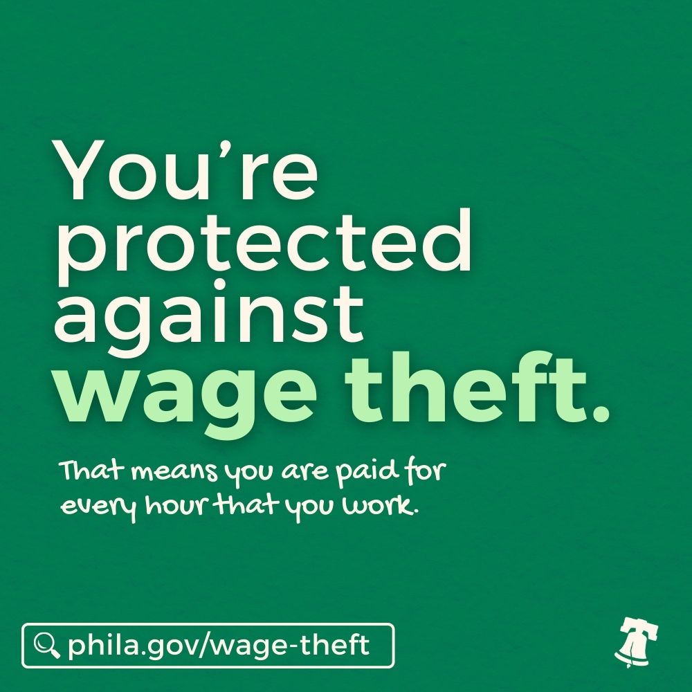 The Office of Worker Protections recovered over $325,000 for workers last year. If you’re experiencing wage theft at work, we can help. Learn more at: phila.gov/wage-theft