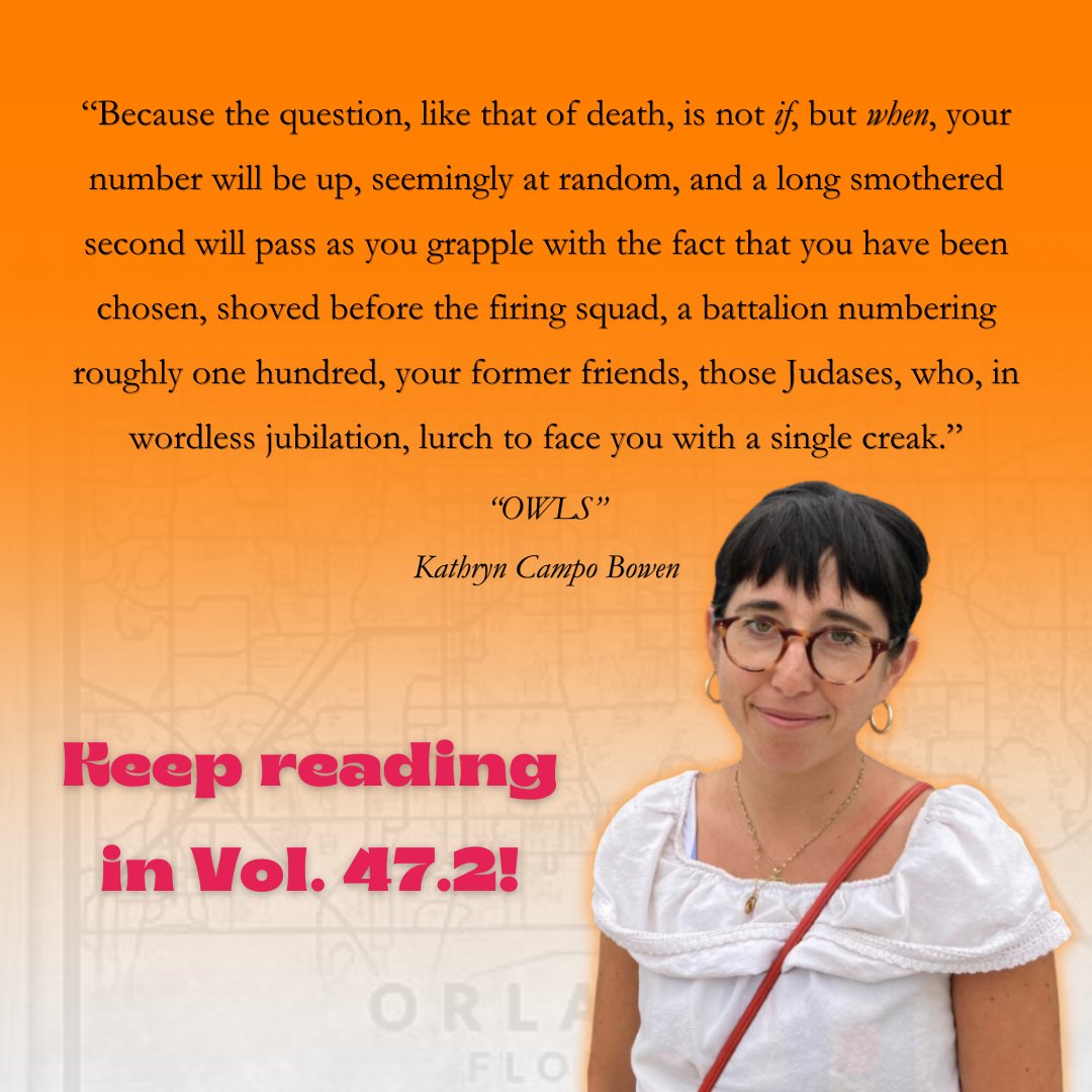 🐊Take a sneak peek 🐊 Check out the rest of @KCampoBowen’s story OWLS in The Florida Review Vol. 47.2! Link to purchase in our bio. #theflreview #AuthorsofTwitter