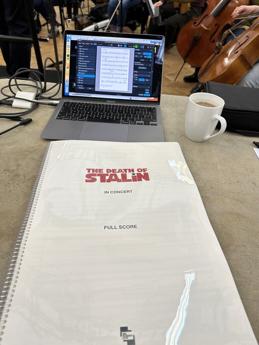Fabulous rehearsal with @BBCSO @mattdunkleymuso for The Death of Stalin In Concert. Composer @mrchriswillis with us to hear his incredible score. And a visit too from the film’s director @Aiannucci ! Tomorrow’s performance @BarbicanCentre is sold out and going to be EPIC.