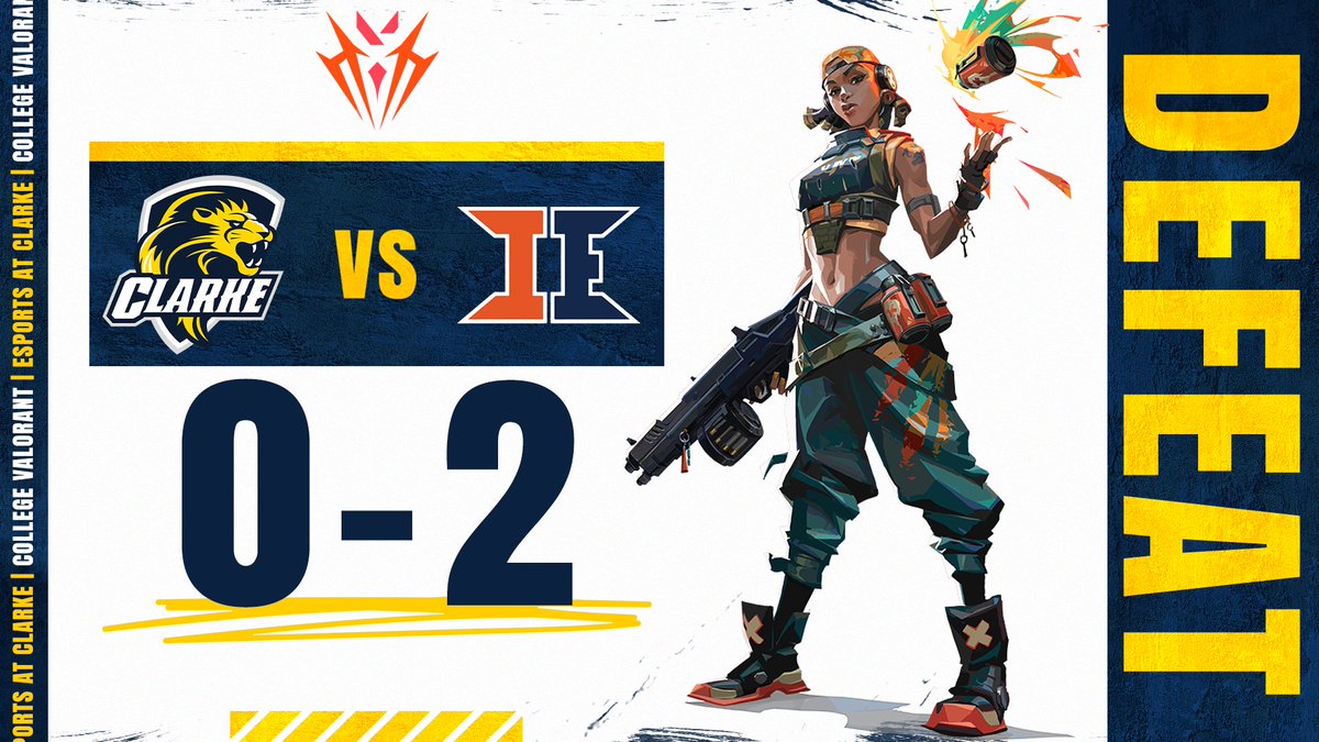 Clarke_Esports's tweet photo. It was a tough night for #PrideVAL yesterday as our team fell 0-2 in a close fight against @Illini_esports, ending our @neccgames playoff run.
We now head into a 3rd place decider match to close out our NECC season. https://t.co/DhpOw3LL7b