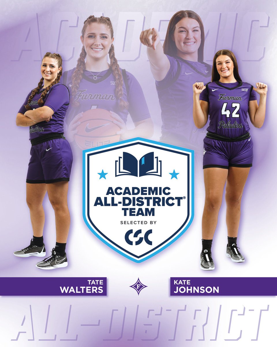 Success in the 𝗖𝗟𝗔𝗦𝗦𝗥𝗢𝗢𝗠 and on the 𝗖𝗢𝗨𝗥𝗧! Congratulations to Tate Walters and Kate Johnson on their selection to the 2023-2024 @CollSportsComm Academic All-District Team!