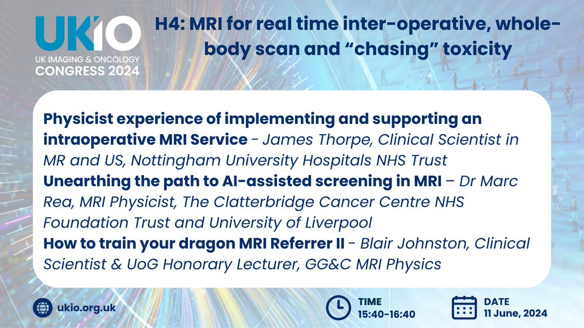 Programme highlights from #UKIO2024... A #medicalphysics session - just one of 120+ sessions from a truly #multidisciplinary prog for all those working in #imaging & #oncology. View the full prog & book at bit.ly/43rolnL. Earlybird discounts end Monday! @ipemnews