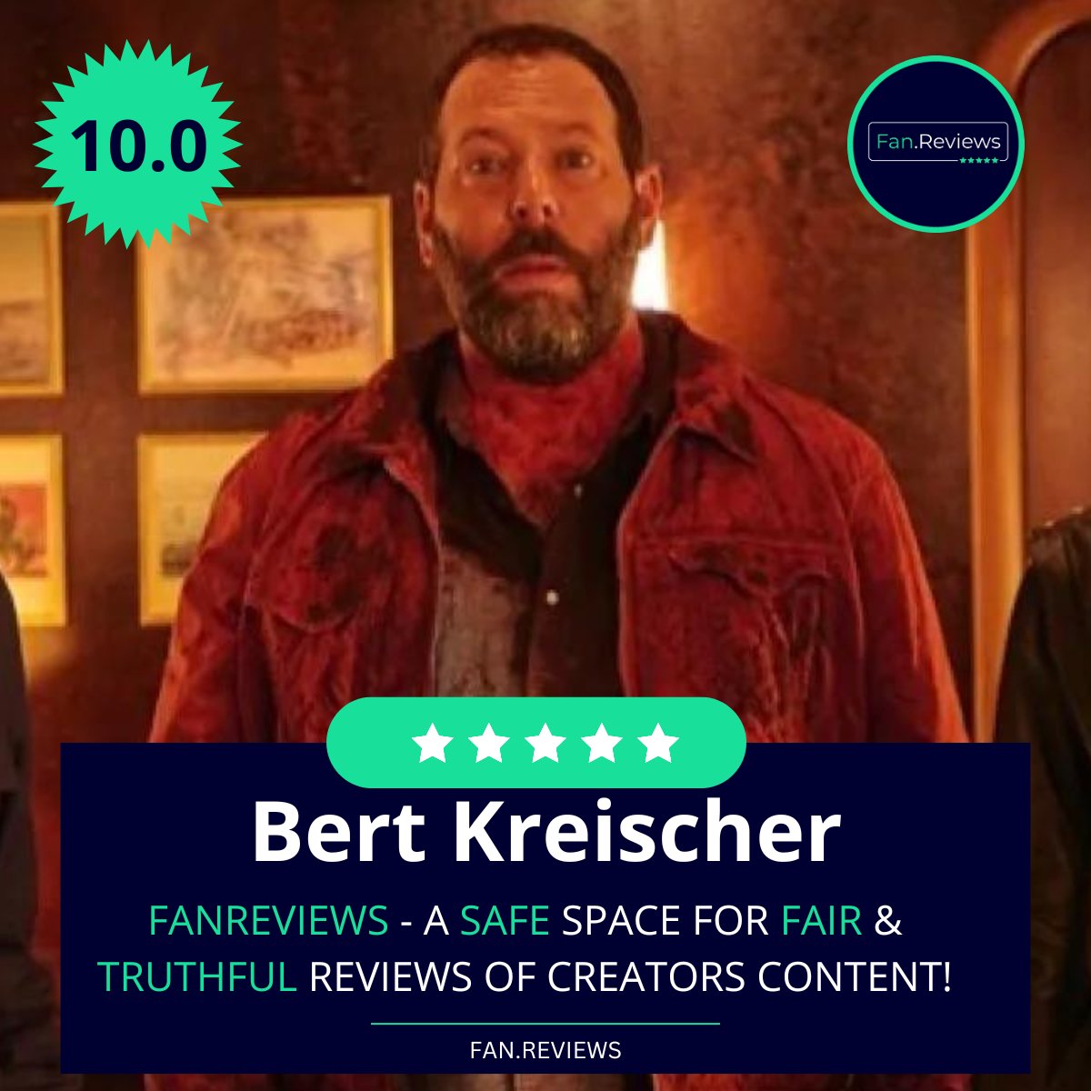 Congratulations to .@bertkreischer for having a 10.0 rating on FanReviews. Check out the reviews on our site 🎉 FanReviews - A safe space for fair & truthful reviews of Creator content! 💯 Profile link:👉fan.reviews/creator/comedy…