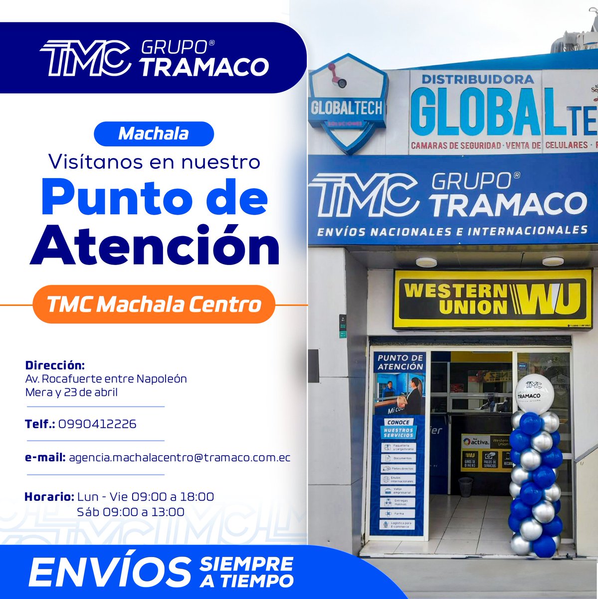 🥳Seguimos creciendo y estamos
felices de poder estar más cerca de nuestros
clientes.

Realiza tus envíos a nivel nacional con TMC Grupo
Tramaco, somos líderes en servicio de Courier y
logística.

Tus envíos siempre seguros y a tiempo. 📦🤩✨️

#Tramaco #enviosnacionales #envios