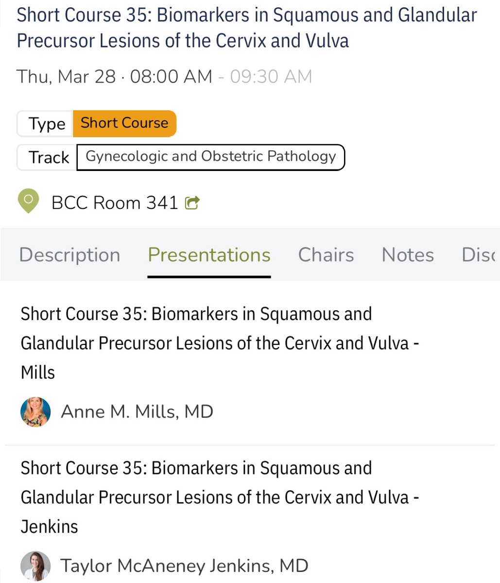 Looking for some Thursday morning #gynpath learning at #USCAP2024? Join @TaylorJenkins89 and me to discuss biomarkers in the cervix and vulva at 8am! What a joy to teach (and learn from!) one of my former #uvapath fellows!