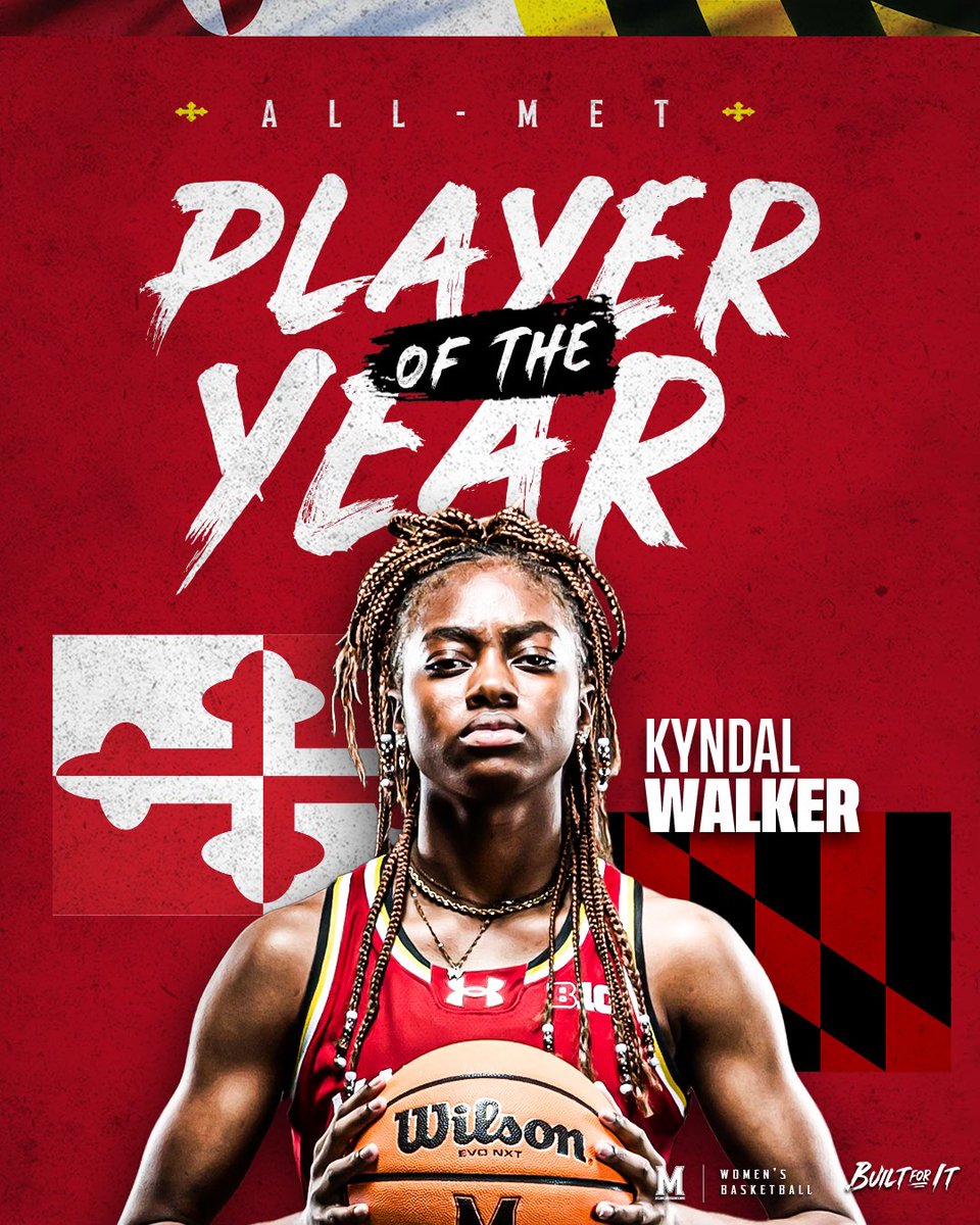 Maryland Women’s Basketball (@terpswbb) on Twitter photo Congrats to Kyndal Walker, the Washington Post All Met Player of the Year! 🐢👏
<a href="/kynwalker_24/">Kyndal Walker</a> x #BuiltForIt Congrats to Kyndal Walker, the Washington Post All Met Player of the Year! 🐢👏
<a href="/kynwalker_24/">Kyndal Walker</a> x #BuiltForIt