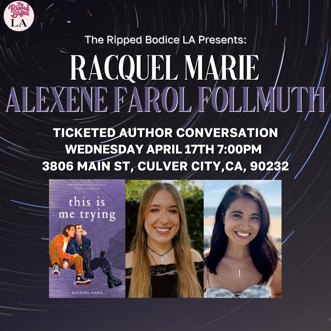 TIMT launch event!!! So excited to be back at @TheRippedBodice in LA, especially with the amazing @afarolfollmuth / @OlivieBlake !! ✨ tickets & signed copies if you can’t make it found below 🫶🏼 e.sparxo.com/m/RacquelMarie…