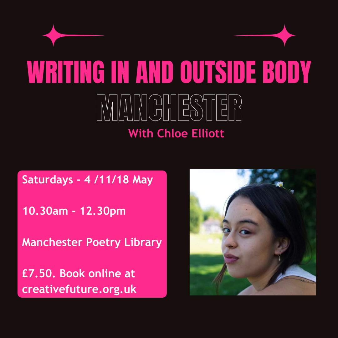 📣 Calling all #Manchester #Writers! 📣 Join writer @ElliottChlo on this three week course at @mcrpoetrylib 📚 Suitable for new & established writers looking to write about what we contain within & what we find without our bodies. Book: bit.ly/CF-MCR-1