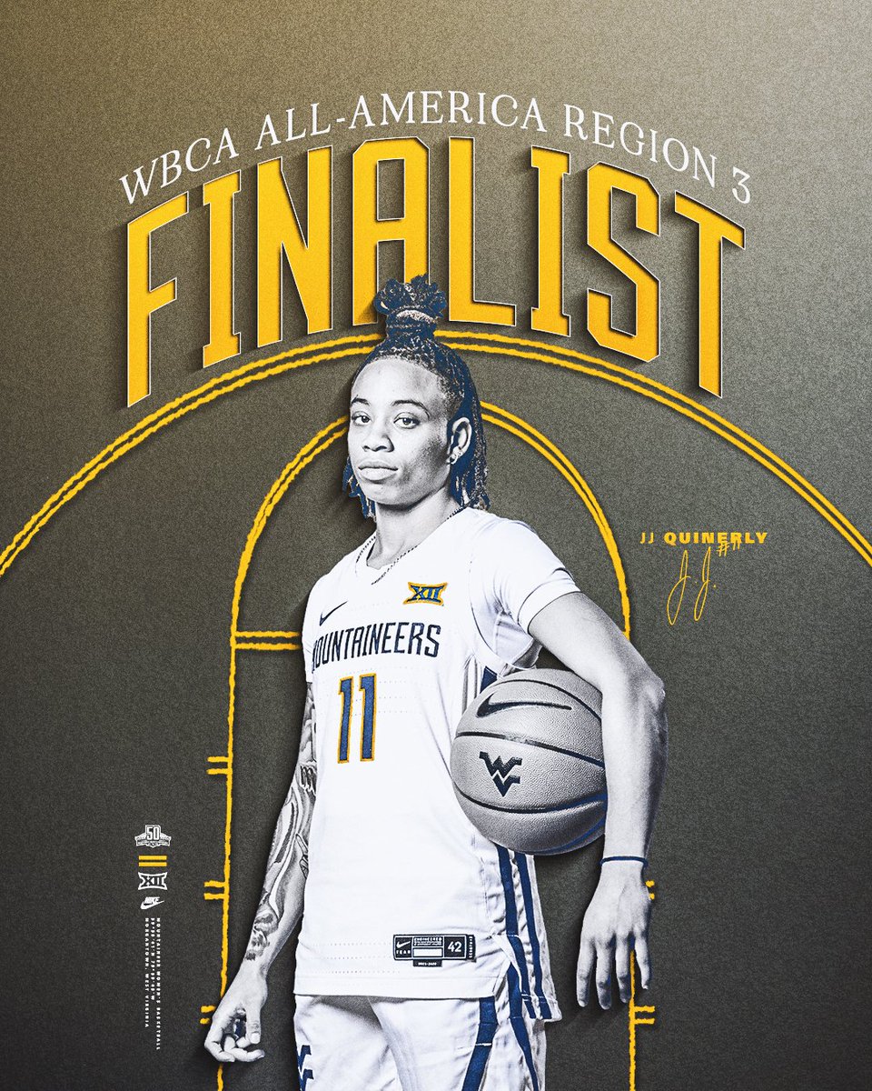 𝐑𝐞𝐠𝐢𝐨𝐧 𝟑 𝐅𝐢𝐧𝐚𝐥𝐢𝐬𝐭 Another day, another honor. JJ is a regional finalist for the WBCA All-America Team! 📰 tinyurl.com/22b2wmzh #HailWV