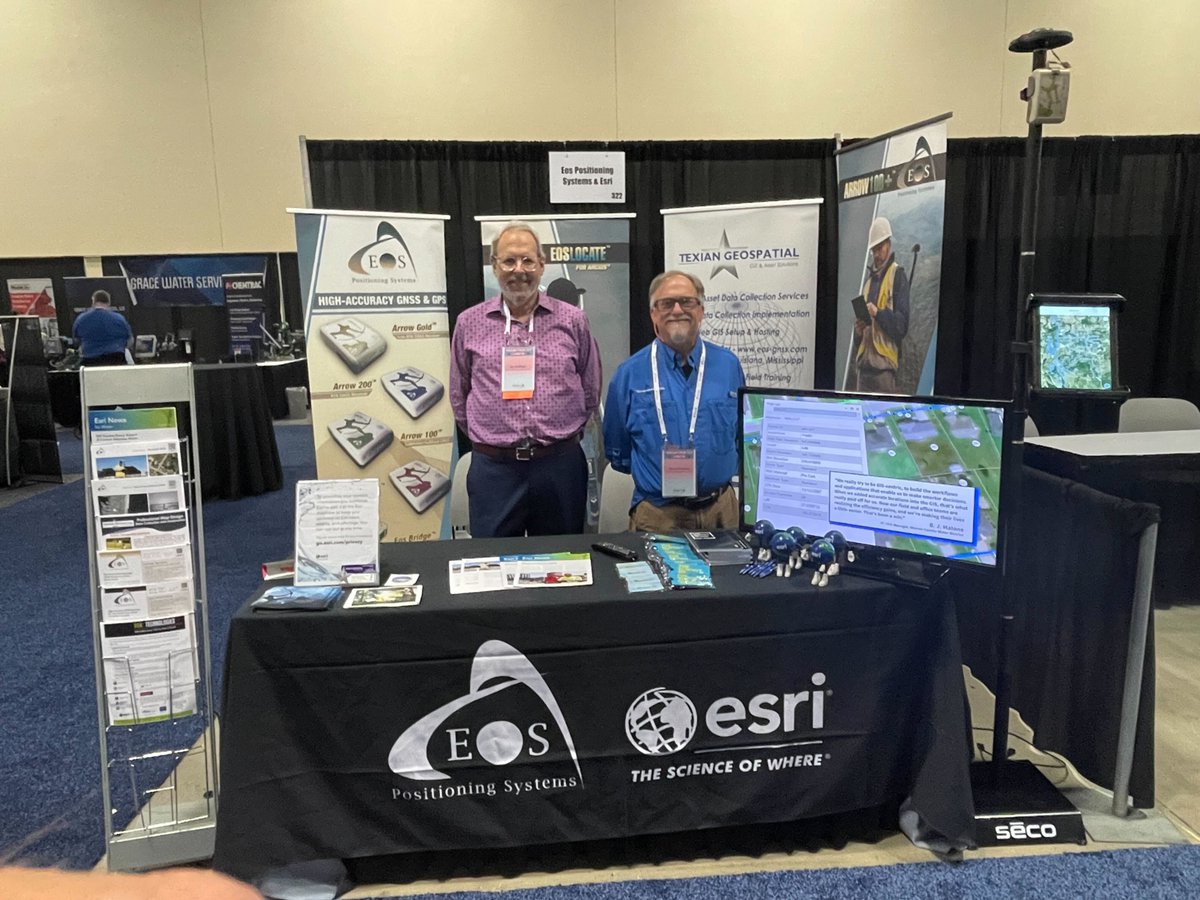 Eos and <a href="/EsriWater/">Esri Water</a> are having a great first day at the 2024 Texas #RuralWaterCon! Stop by booth 322 to meet our team of mobile mapping experts. They're ready to answer any questions about high-accuracy mapping, #GNSS, and #GIS!

ow.ly/IGIG50R2o6t #txwater <a href="/TexasRuralWater/">TRWA</a>