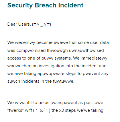 browser plugin that uwu-ifies breach notifications