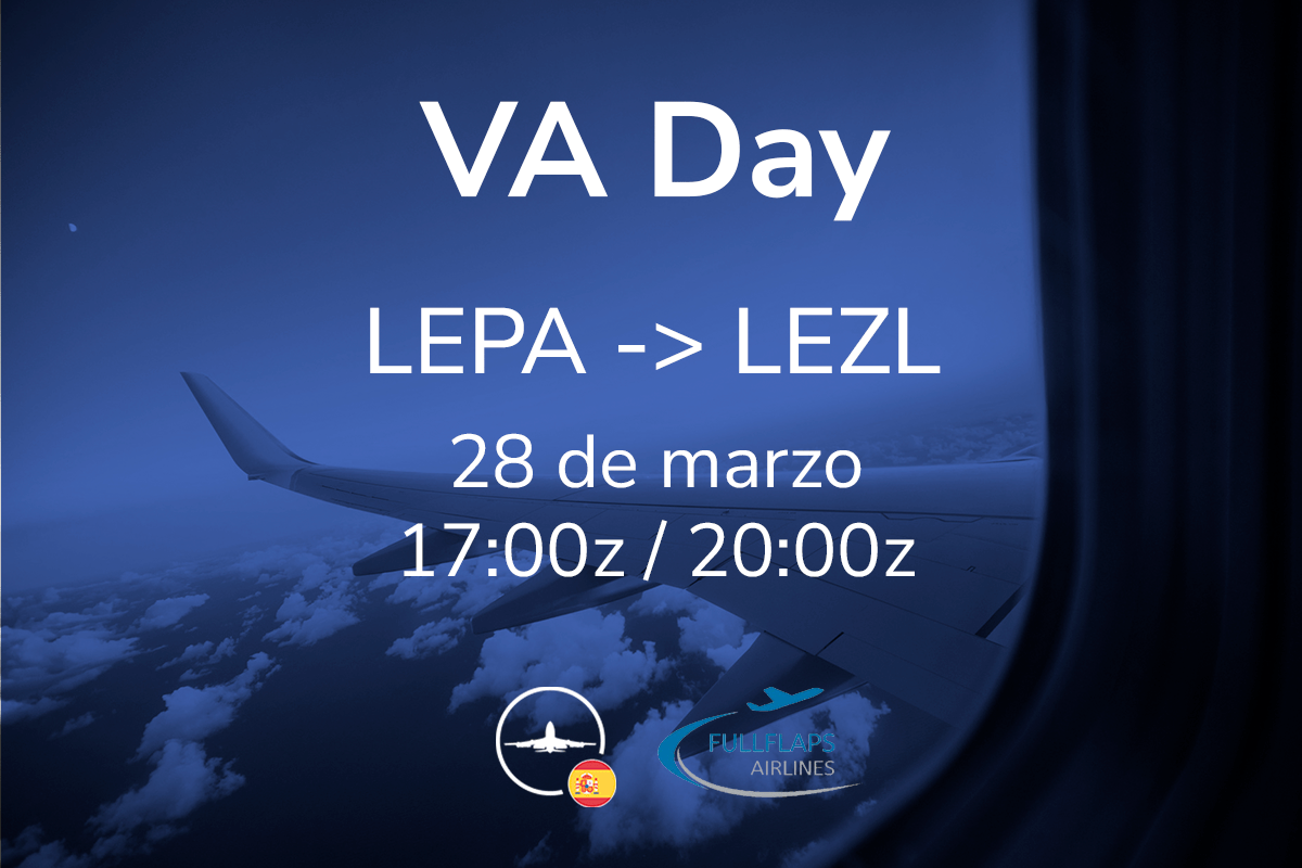 Para acabar el mes, la aerolínea virtual @FullFlaps_esp nos invita a un puente aéreo desde Palma de Mallorca a Sevilla 🚀