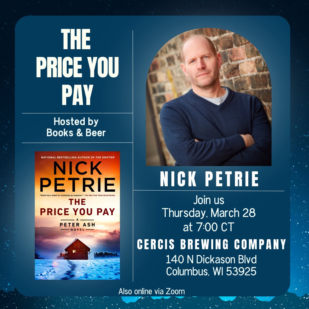 This deal has both books and beer - two of my favorite things! Hope to see you in Columbus WI at @cercisbrewing on Thursday!