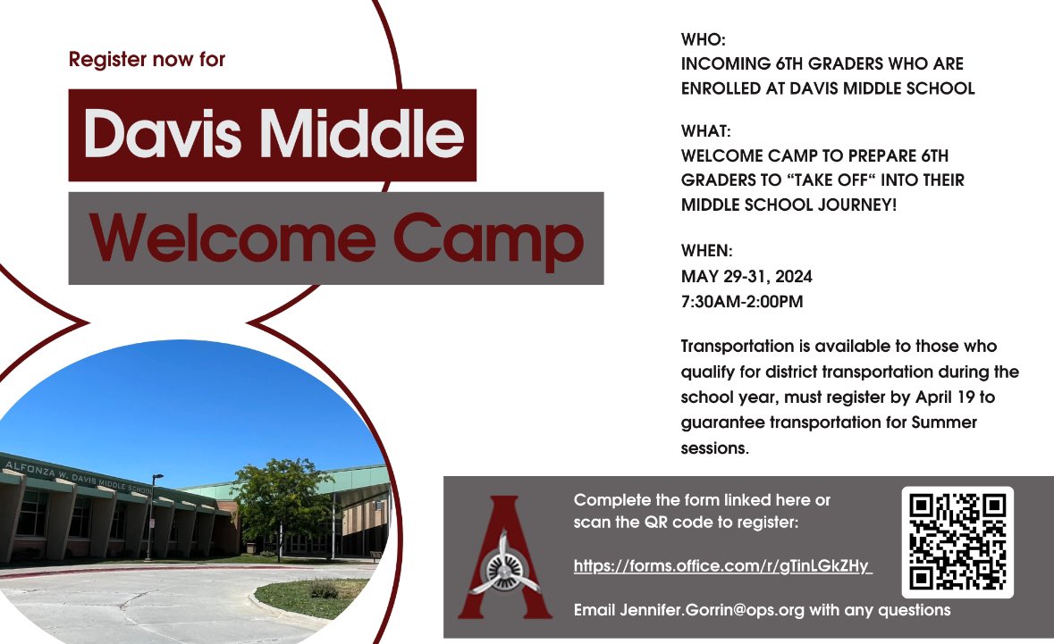 Incoming 6th graders, join us for Aviator Welcome Camp!