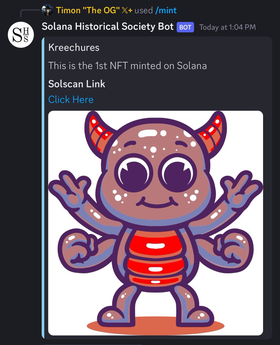 Happy Anniversary NFT Solana!!! 🎉 Today marks the 3 year anniversary of  the first NFT ever minted on Solana! 🤯 This fun @kreechures was the start  of everything! The mint would go