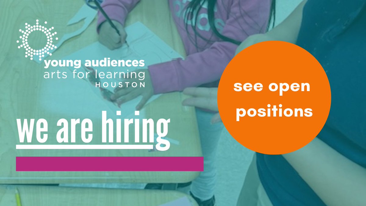 Looking for a career change? Apply today to join our team supporting arts in education for 254,670 youth in our region. #nonprofitjobs yahouston.org/jobs