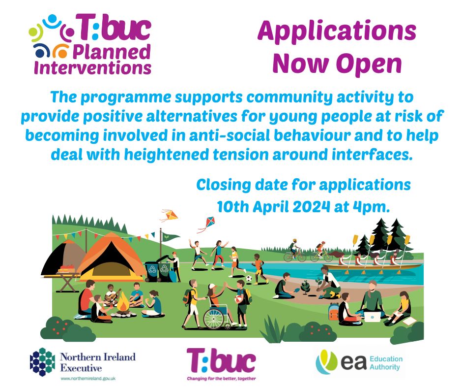 📢2024/25 Planned Interventions Programme (PIP) - Now open for applications. Delivered in partnership with @Ed_Authority, PIP delivers good relations projects that contribute to #TBUC #GoodRelations and provide young people with positive opportunities. Further information👇…