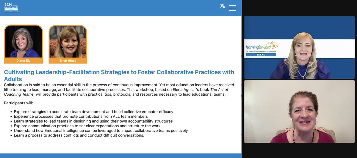 I had a delightful time interviewing @TrishHinze today for @LearnTexas! I got a sneak peek at ideas from her session, 'Facilitation Strategies to Foster Collaborative Practices with Adults.'  Can't wait to see her at this summer's #LFTX24 conference! 
➡️ bit.ly/LFTX24