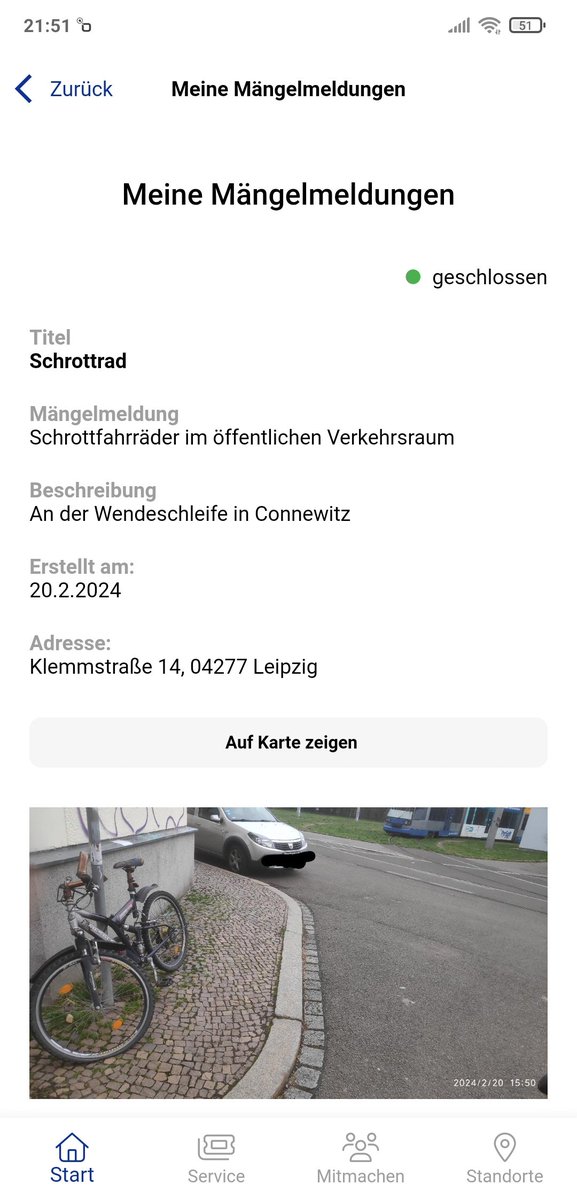 _nonsensation's tweet photo. @MATZEausdenWald @StadtLeipzig @andieckeparkt @s1rko87 @falschparkenLE Das Rad da an der Ecke hatte ich über die Leipzig App gemeldet, anscheinend ist es aber kein Schrottrad.. https://t.co/uCVjbPGgv7