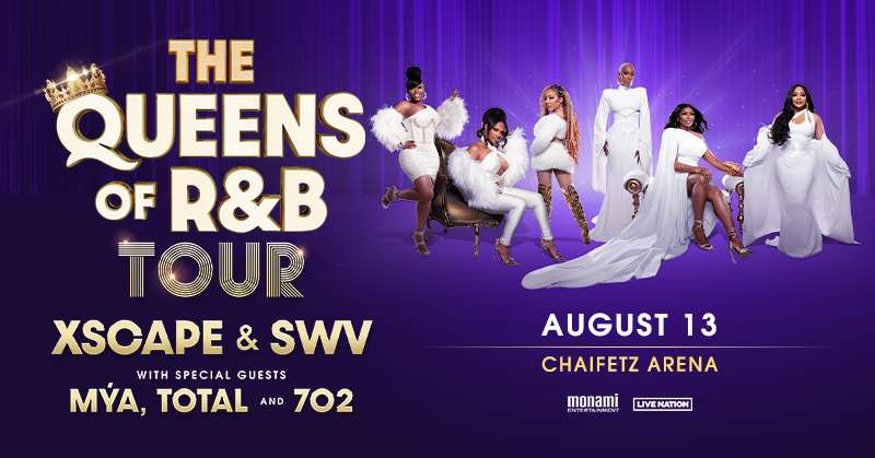 Presale is happening now! Join XSCAPE and SWV at Chaifetz Arena on August 13 for THE QUEENS OF R&B TOUR with special guests Mýa, Total and 702! 🙌🏽🖤 Use code: “CHAIFETZ” for tickets ⬇️ 🎟️ bit.ly/QueensRB8-13 *Valid online only, offer ends 3/28 10pm