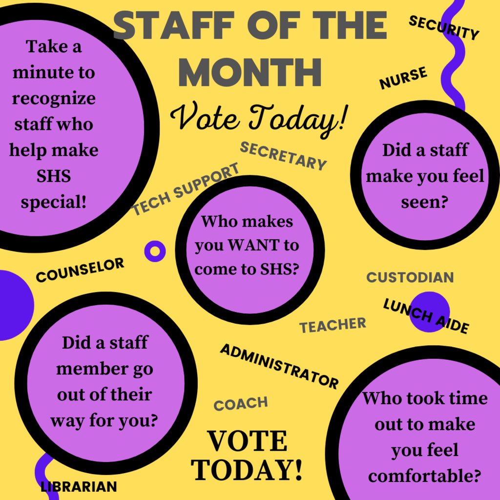 Hello Pioneers, it is time to nominate the 'Staff Member of the Month' for April. Link to form has been posted in the Principal Messenger Google Classroom. Vote today!